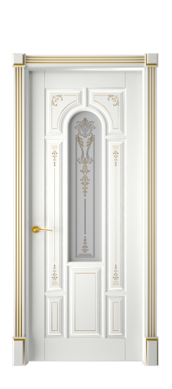 Готика 2/1 ДО | Белая эмаль патина золото