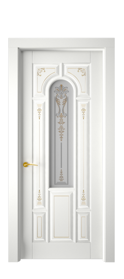 Готика 2/1 ДО | Белая эмаль патина золото