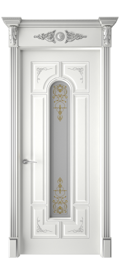 Готика 2/2 ДО | Белая эмаль патина серебро