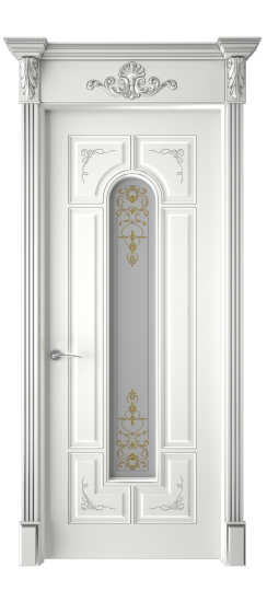 Готика 2/2 ДО | Белая эмаль патина серебро