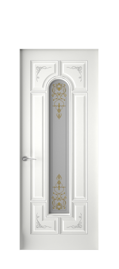 Готика 2/2 ДО | Белая эмаль патина серебро