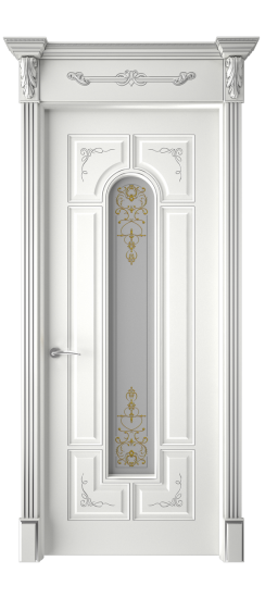 Готика 2/2 ДО | Белая эмаль патина серебро