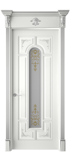 Готика 2/2 ДО | Белая эмаль патина серебро