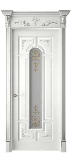 Готика 2/2 ДО | Белая эмаль патина серебро