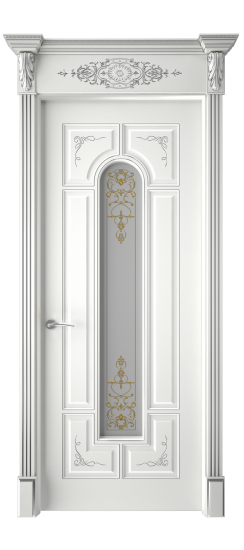 Готика 2/2 ДО | Белая эмаль патина серебро