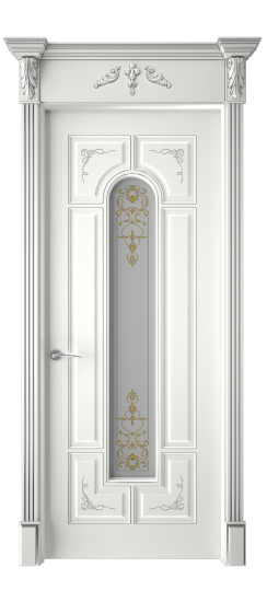 Готика 2/2 ДО | Белая эмаль патина серебро