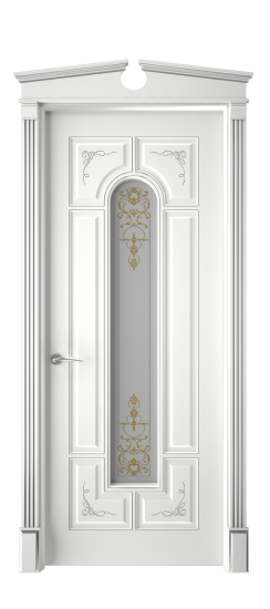 Готика 2/2 ДО | Белая эмаль патина серебро