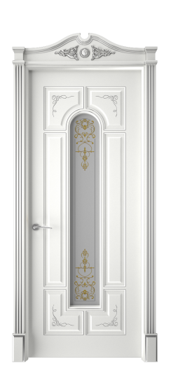 Готика 2/2 ДО | Белая эмаль патина серебро