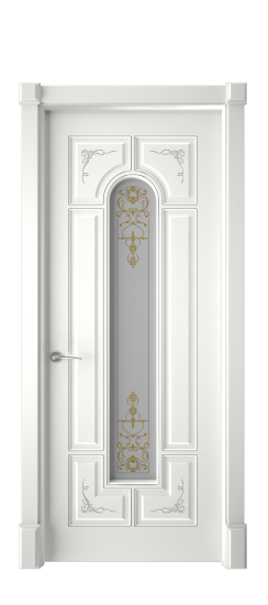 Готика 2/2 ДО | Белая эмаль патина серебро