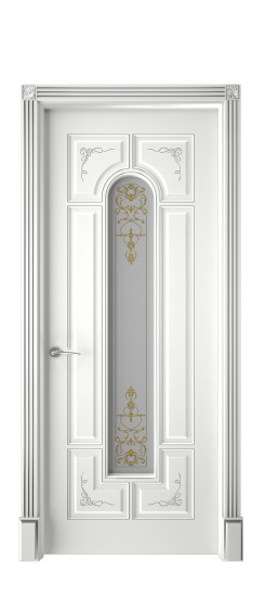 Готика 2/2 ДО | Белая эмаль патина серебро