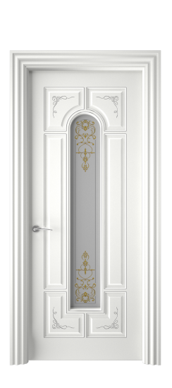 Готика 2/2 ДО | Белая эмаль патина серебро