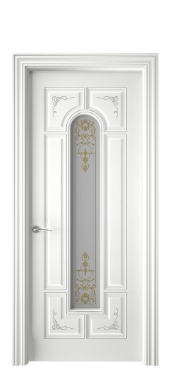 Готика 2/2 ДО | Белая эмаль патина серебро