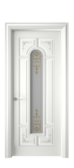 Готика 2/2 ДО | Белая эмаль патина серебро