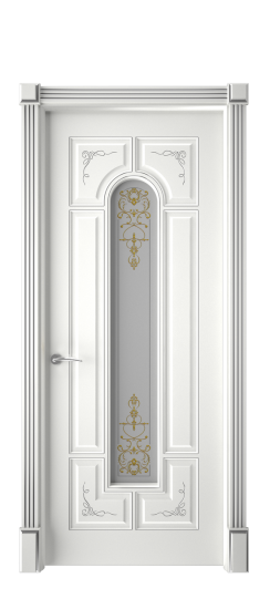 Готика 2/2 ДО | Белая эмаль патина серебро