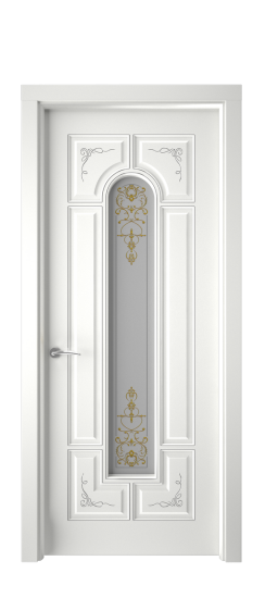 Готика 2/2 ДО | Белая эмаль патина серебро