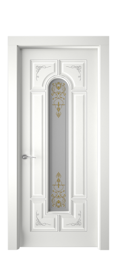 Готика 2/2 ДО | Белая эмаль патина серебро