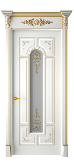 Готика 2/2 ДО | Белая эмаль патина золото