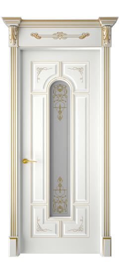 Готика 2/2 ДО | Белая эмаль патина золото