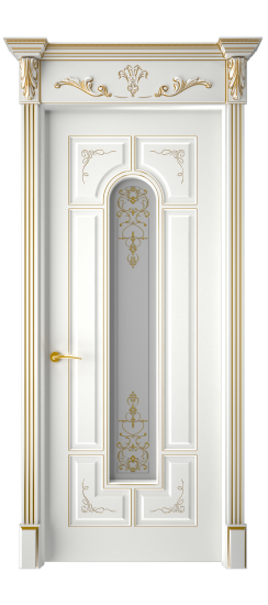 Готика 2/2 ДО | Белая эмаль патина золото