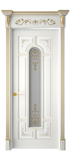 Готика 2/2 ДО | Белая эмаль патина золото