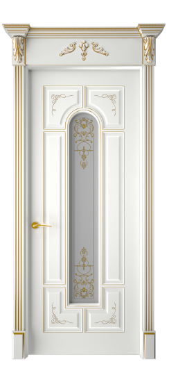 Готика 2/2 ДО | Белая эмаль патина золото