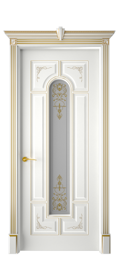 Готика 2/2 ДО | Белая эмаль патина золото