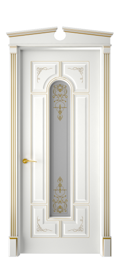 Готика 2/2 ДО | Белая эмаль патина золото