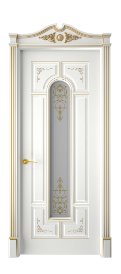 Готика 2/2 ДО | Белая эмаль патина золото