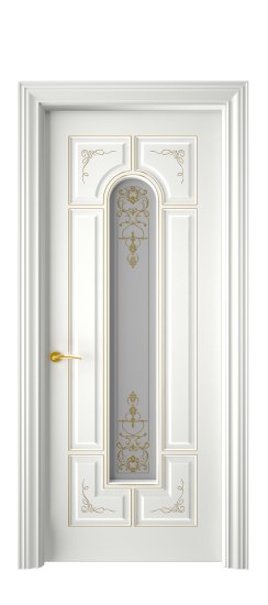 Готика 2/2 ДО | Белая эмаль патина золото