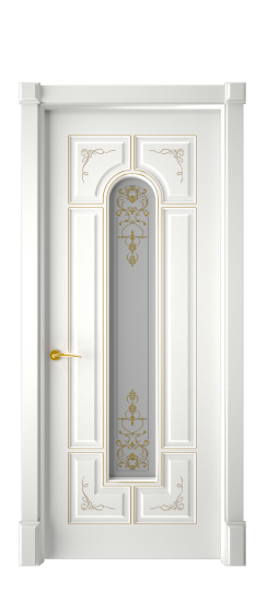 Готика 2/2 ДО | Белая эмаль патина золото