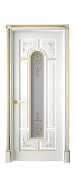 Готика 2/2 ДО | Белая эмаль патина золото