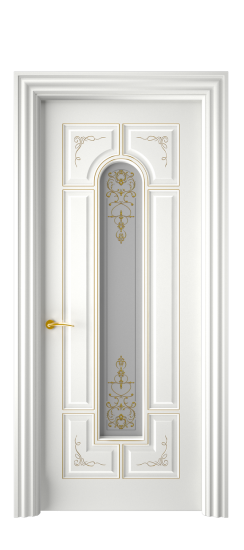 Готика 2/2 ДО | Белая эмаль патина золото