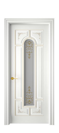 Готика 2/2 ДО | Белая эмаль патина золото