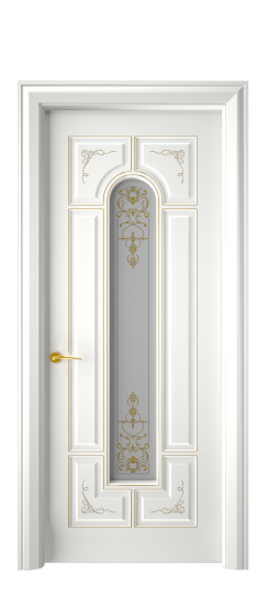 Готика 2/2 ДО | Белая эмаль патина золото