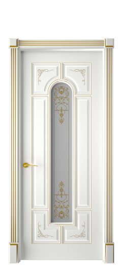 Готика 2/2 ДО | Белая эмаль патина золото