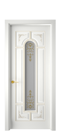 Готика 2/2 ДО | Белая эмаль патина золото