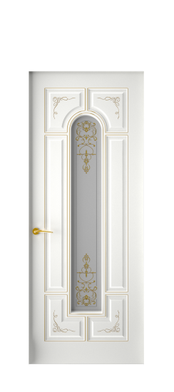 Готика 2/2 ДО | Белая эмаль патина золото