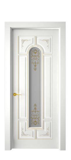 Готика 2/2 ДО | Белая эмаль патина золото