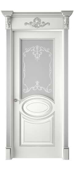 Верона ДО | Белая эмаль патина серебро