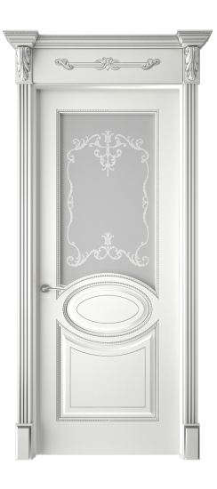 Верона ДО | Белая эмаль патина серебро