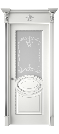 Верона ДО | Белая эмаль патина серебро