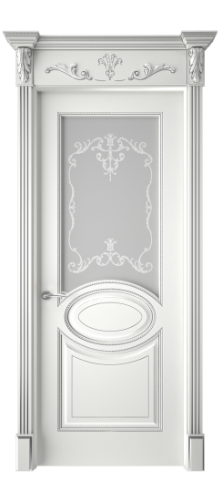 Верона ДО | Белая эмаль патина серебро