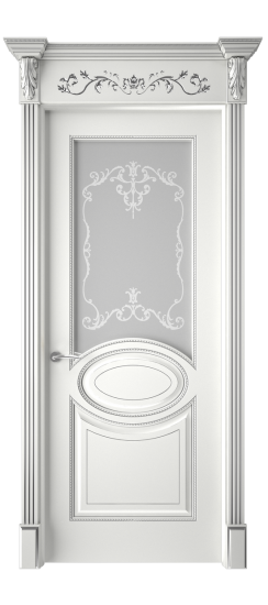 Верона ДО | Белая эмаль патина серебро