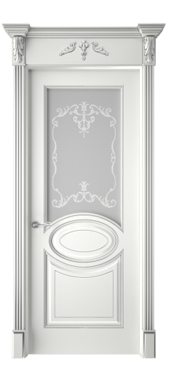 Верона ДО | Белая эмаль патина серебро