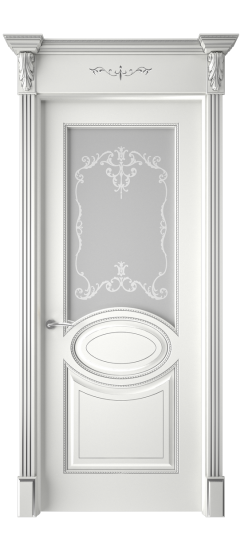 Верона ДО | Белая эмаль патина серебро