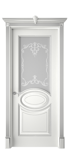 Верона ДО | Белая эмаль патина серебро