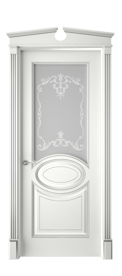 Верона ДО | Белая эмаль патина серебро