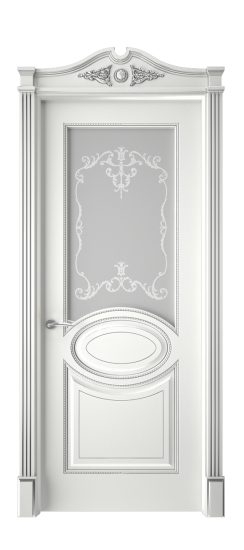 Верона ДО | Белая эмаль патина серебро