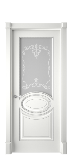 Верона ДО | Белая эмаль патина серебро