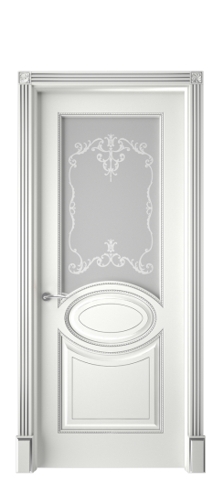 Верона ДО | Белая эмаль патина серебро